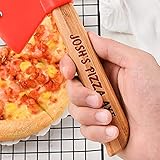 Personalised Name Pizza Axe Cutter Shaped Wheel Slicer Wooden, Chef Gift Kitchen Sharp Tool Gift