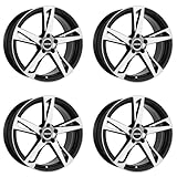 4x Carmani rims alloy rims 16 Anton 7,5x17 ET38 5x114,3 black polish compatible with Renault Austral Captur Clio Espace Fluence Kadjar Kangoo Koleos L