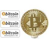 .999 Fine Gold Bitcoin Commemorative Round Collectors Coin - Bit Coin is Gold Plated Copper Physical Coin