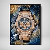 DEVICI Audemars Píguet Royal Oak Chronograph 18K Gold inspired Framed Audemars Píguet Canvas Art - Framed Motivational Wall Art Audemars Píguet Watches For Men Framed Art Posters & Prints