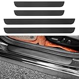4 Pcs Car Door Sill Scuff Plate Cover,Universal Car Door Threshold Protection,PVC Soft Rubber Front/Rear Door Sill Scuff Plate Guard,Welcome Pedal Protector Cover (Black)