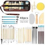 LINPHCEY 40-Piece Clay Sculpting Tools Set Perfect for Polymer Air Dry Modeling Clay Beginners & Professionals Ideal for DIY Pottery & Ceramics Tools for Clay Sculpey Sculpting & Crafting