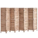 VEVOR Wood Room Divider, 8 Panel Wood Folding Privacy Screen, 66.9 Inches Tall Indoor Louvered Partition Divider, Portable Decoration Screen, for Room Separation, Home, Office, Restaurant & Bedroom
