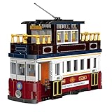 Unativer Vintage Hong Kong Antique Tram Building Blocks Set, Classic HK Tram Model Toy for Adults and Kids, Collectible Vehicle Construction Kit, 897 PCS