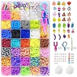 Jsdoin 2700+ Loom Bands Kit, 30 Colors Loom Rubber Bands with Clips Charms Beads and Other Accessories for DIY Friendship Bracelet Making Kits, Craft Kits, Best Halloween Christmas Birthday Gifts