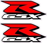 2 x GSXR Suzuki Motorcycle RED Stickers Decals Quality Printed Vinyl Label