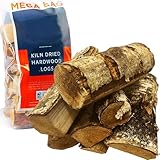 Firewood Logs 22L Kiln Dried Logs Easy To Light & Ready To Burn Hardwood Birch For Outdoor Open Fire Pits, Coal Stoves, Wood & Log Burners (1 Bag (22 Litres))