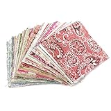 AMOYER 100Pcs 10x10cm Square Floral Cotton Fabric Patchwork Cloth For DIY Craft Sewing