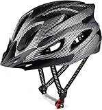 RaMokey Cycle Helmet, Lightweight Bicycle Helmet, Adjustable Mountain & Road Bike Helmets for Adults, 18 Vents with Adjustable Strap & Detachable Visor for Mens Womens(Head Sizes 58-62cm) (Black)