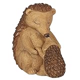 Adorable Brown Resin Happy Hoglet Mother & Baby Hedgehog Ornament - 8.5cm x 9cm (1 Pc.) - Charming Rustic Design, Durable Handcrafted Decor, Nature-inspired Gift - Ideal for Home Accessory