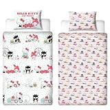 CHARACTER WORLD Hello Kitty Official Single Duvet Cover Set |Hello Kitty Design Reversible 2 Sided Bedding Including Matching Pillow Case Single Bed Set
