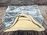 Lola's Pet Snuggle Sack/Sleeping bag/Pet bed for cats or dogs Grey & Cream (Medium 75cm wide x 70cm high)