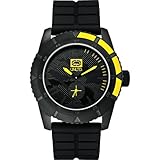 Marc Ecko Unisex Quartz Watch with Black Dial Analogue Display and Black Silicone Strap E13541G1