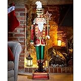 Marco Paul Extra Large 120cm LED Christmas Nutcracker Decoration Battery Operated Xmas Soldier with Auto Timer Light Up Indoor Festive Ornament Holiday Home Décor Display