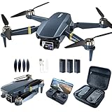2650 ft Control Range Super Endurance Foldable Drone with Camera for Beginners–60+ min Flight Time, WiFi Quadcopter with 4K HD Camera, Brushless Motor, Auto Hover, Follow Me (3 Batteries)