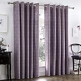 Dreams & Drapes - Hanworth Lined Eyelet Curtains - 66" Width x 72" Drop (168 x 183cm), Heather, Purple