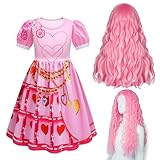 Princess Costumes for Girls, Kids Dress Up Costumes Party Dress Girls Fancy Dress Bridget Descendants Costume Carnival Wigs World Book Day Costume for Girls Theme Party Cosplay Outfit