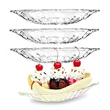 Banana Split Dish Boat, Ice Cream Sundae Dish, Dessert Dishes Clear 4 Set 180ml