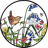 HENSITA Static Window Cling in a Wren in Bluebells Design.