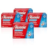 Rennie Antacids, Peppermint Flavour Heartburn Relief and Indigestion Tablets, Fast and Effective Relief for Acid Reflux, 4 Packs of 96 (384 total)