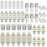 42 Pcs LED Interior Light Kit Car LED Lights Interior Lights 6000K 12V T10 168 2825 W5W 921 Kit For Car Vehicle Map Dome Door Trunk License Plate Light Bulb