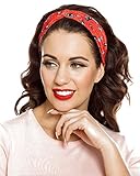 Lindy Bop Red Cat Print Turban Headband