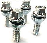 Set of 4 x alloy wheel M12 x 1.5 (12mm) thread, 17mm Hex Wobble Wobbly Vari bolts variable Variation PCD 5x120, 5x118 and 4x100, 4x98 for BMW (#004)