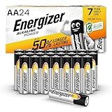 Energizer Alkaline Power - AA Batteries (24 Pack) - Double A Battery 1.5V - Up To 50% Longer Lasting - For Everyday Devices - 100% Recyclable Packaging - 7 Year Shelf-Life [Amazon Exclusive]
