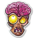 2 x Zombie Head Vinyl Sticker Bike Laptop Helmet Bike Car Skate Brain Boys #4642 (7.7cm Wide x 10cm Tall)