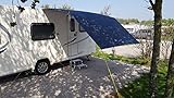 WILD EARTH DELUX Caravan Sun Canopy MEDIUM GREY 240CM X 300CM supplied with DELUX Lightweight Aluminium Telescopic Poles