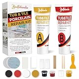 Bath Repair Kit White, Bathtub and Sink Repair Kit, Enamel Tub Tile and Shower Tray Repair, Bathtubs Crack Refinishing to Repair Chips, Scratches, Holes, Cracks