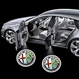 AGYF Car Door Lights for Alfa Romeo Brera Spider GT 145 146 147, Car Door Lights Logo -LED Car Welcome Lights, Car Door Logo Light Projector -Easy to Install Car Accessories,C Brown-2