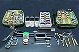 Goliath Fly Tying Tools, Materials Kit with Tinsel, Floss, Thread, Scissors, Whip, Bobbin, Glue, UV Torch