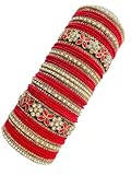 ZAYRIDH Red Indian Bangles Set 2.4 (S) Traditional Indian Red Bangles Set for Women – Asian Bridal Jewelry, Wedding & Festive Wear, Ethnic Chura Style Accessory