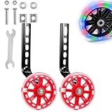 ALI2 Kids Bike Stabilisers for Childs, Bicycle Training Flash Wheels for Kids Compatible with 12 14 16 18 20 Inch Kids' Variable Bicycles & Single-Speed Bikes.(Red)