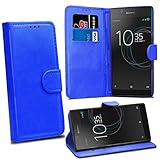 Sony Xperia L1 G3311 G3312 Cases - Premium Wallet Leather Flip Case Cover For Sony Xperia L1 [Card Holder] [Magnetic Closure](Blue)