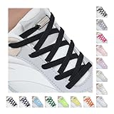 Handshop 2 Pairs Elastic Shoe Laces, No Tie Shoelaces for Adults/Kids Trainers, Sneakers, Running Shoes Black 120cm