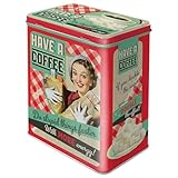 Nostalgic-Art Retro Storage Jar L, Say it 50's - Have A Coffee - Gift Idea for Nostalgia Fans Large Tin Coffee Tin Vintage Design 3L