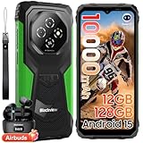 Blackview Fort 1 Rugged Smartphone-Android 15, 10000mAh 18W, 12GB+128GB/2TB,6.56" 90Hz,IP69K Waterproof Phone 4G Dual SIM, NFC/OTG/GPS/3 Card Slots/Glove Mode, Rugged Phone(AI)