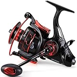 Sougayilang SA Carp Reel 4.7:1 High Speed Metal Spool, Powerful Spinning Fishing Reels 12+1BB Carp and Catfish Reel Feeder Fishing Reel + Spare Graphite Spool-7000