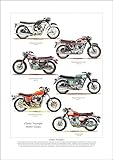 Artofwheels Triumph Motorbike Print - Thunderbird Bonneville T120 Daytona T100R Trident T150 Hurricane X75 Tiger 1960s 1970s