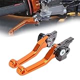 Short Clutch Brake Lever,CNC Foldable Brake Clutch Levers For 350 450 SX SXR SXF XCF XCFW XCRW XCW EXCR EXC 14-18 125 150 200 250 300 350 500 SX XC EXC XCFW XCW-Orange