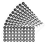 LICQIC 10 Sheets Self Adhesive Number Stickers, 1 to 50 Sticky Round Number Labels for Sorting, Organizing, Storage Boxes, Lockers, Office&School Supplies, 1 inch