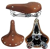 Red Loon Bicycle Saddle Light Brown Leather Retro Saddle Bicycle Seat Dutch Bike Suspension