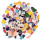 LOLIPPYY Irregular Flat Ceramic Tiles Bulk Bag for DIY Crafts Mosaic Art Projects Home Decor Porcelain Pieces for Flowerpots Vases and Wall Decoration