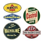 #300 / Vintage Oil Sticker Set 5 x Width of Each Sticker Approx. 6.5 cm / Castrol STP Good Year Pennzoil Valvoline Vintage Car Hot Rod Retro