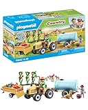 Playmobil 71442 Country: Tractor with Trailer and Water Tank, fresh harvest on the farm, learning about the environment, fun imaginative role-play, sustainable play sets suitable for children ages 4+