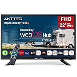Antteq 22 Inch FHD Smart TV 12V, WebOS 12 Volt Television with AI Voice Control Remote, BBC Freeview Netflix Airplay, HDMI/USB, Small Travel Screen for Caravan Truck Boat Motorhome