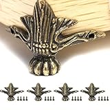 4pcs Antique Brass Jewelry Wood Box Feet Leg Corner Protector for Furniture Decors 42 x 30mm with Screws