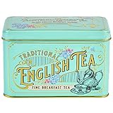 New English Teas Vintage Victorian Tea Tin with 40 English Breakfast Tea Bags